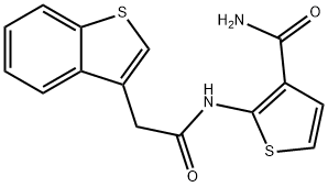 2-(2-(benzo[b]thiophen-3-yl)acetaMido)thiophene-3-carboxaMide Struktur