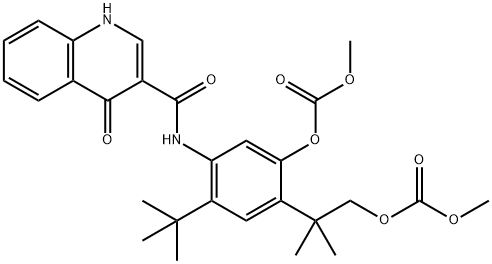 Carbonic acid, 5-[[(1,4-dihydro-4-oxo-3-quinolinyl)carbonyl]aMino]-4-(1,1-diMethylethyl)-2-[2-[(Methoxycarbonyl)oxy]-1,1-diMethylethyl]phenyl Methyl ester Struktur