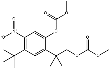 Carbonic acid, 4-(1,1-diMethylethyl)-2-[2-[(Methoxycarbonyl)oxy]-1,1-diMethylethyl]-5-nitrophenyl Methyl ester Struktur