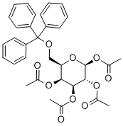 6-O-Trityl-1,2,3,4-tetra-O-acetyl-β-D-galactopyranose Struktur