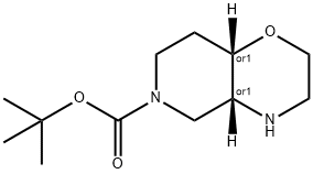 (4aS,8aR)-tert-butyl hexahydro-2H-pyrido[4,3-b][1,4]oxazine-6(7H)-carboxylate Struktur