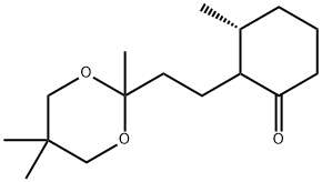 (3R)-Methyl-2-[2-(2,5,5-trimethyl-1,3-dioxan-2-yl)ethyl]cyclohexanone (Mixture of Diastereomers) Struktur