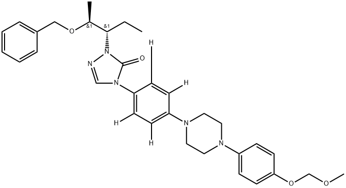 2-[(1S,2S)-1-Ethyl-2-(phenylmethoxy)propyl]-2,4-dihydro-4-[4-[4-(4-O-methoxymethyl-4-hydroxyphenyl)-1-piperazinyl]phenyl]-3H-1,2,4-triazol-3-one-d4 Struktur