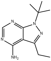 4-Amino-1-tert-butyl-3-(3-ethyl)pyrazolo[3,4-d]pyrimidine Struktur