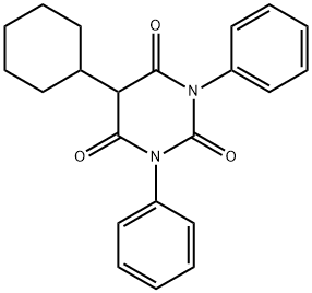 5-Cyclohexyl-1,3-diphenylbarbituric acid Struktur