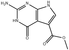 Methyl 2-amino-4-oxo-4,7-dihydro-3H-pyrrolo[2,3-d]pyrimidine-5-carboxylate Struktur