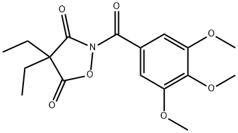 2-(3,4,5-trimethoxybenzoyl)-4,4-diethyl-3,5-isoxazolidinedione Struktur