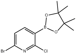 6-Bromo-2-chloro-3-(4,4,5,5-tetramethyl-1,3,2-dioxaborolan-2-yl)pyridine Struktur