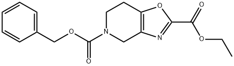 5-benzyl 2-ethyl 4H,5H,6H,7H-[1,3]oxazolo[4,5-c]pyridine-2,5-dicarboxylate Struktur