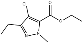 Ethyl 1-methyl-3-ethyl-4-chloro-5-pyrazolecarboxylate Struktur