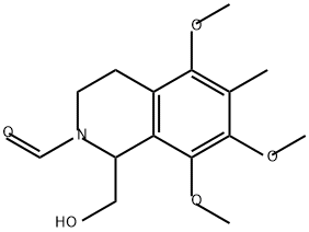 1-(hydroxymethyl)-5,7,8-trimethoxy-6-methyl-3,4-dihydro-1H-isoquinolin e-2-carbaldehyde Struktur