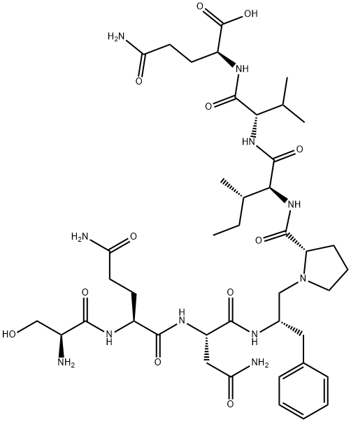 H-SER-GLN-ASN-PHE-(R)-PRO-ILE-VAL-GLN-OH Struktur