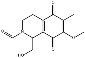 1-(hydroxymethyl)-7-methoxy-6-methyl-5,8-dioxo-3,4-dihydro-1H-isoquino line-2-carbaldehyde Struktur