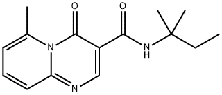 2-methyl-N-(2-methylbutan-2-yl)-10-oxo-1,7-diazabicyclo[4.4.0]deca-2,4 ,6,8-tetraene-9-carboxamide Struktur