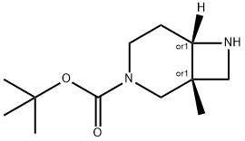 (1R,6S)-rel-3-Boc-1-Methyl-3,7-diazabicyclo[4.2.0]octane Struktur