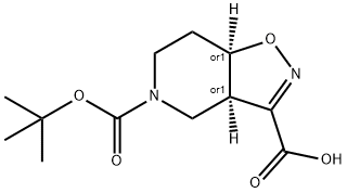 5-(tert-Butoxycarbonyl)-3a,4,5,6,7,7ahexahydro-isoxazolo[4,5-c]pyridine-3-carboxylic acid Struktur