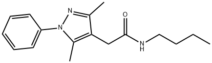 N-Butyl-3,5-dimethyl-1-phenyl-1H-pyrazole-4-acetamide Struktur