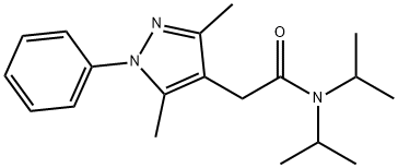 2-(3,5-dimethyl-1-phenyl-pyrazol-4-yl)-N,N-dipropan-2-yl-acetamide Struktur