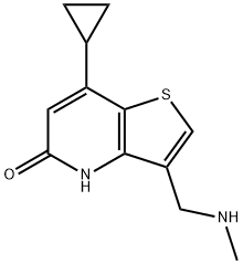 7-cyclopropyl-3-((methylamino)methyl)thieno[3,2-b]pyridin-5(4H)-one Struktur