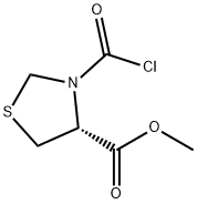 4-Thiazolidinecarboxylic acid, 3-(chlorocarbonyl)-, methyl ester, (R)- (9CI) Struktur