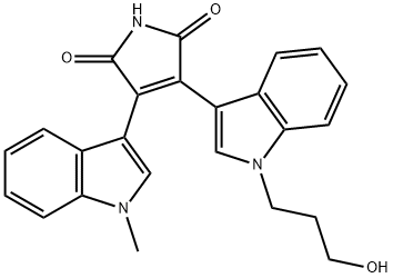 3-[1-(3-Hydroxypropyl)-1H-indol-3-yl]-4-(1-Methyl-1H-indol-3-yl)-1H-pyrrole-2,5-dione Struktur