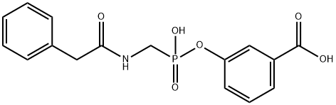 3-carboxyphenyl phenylacetamidomethylphosphonate Struktur