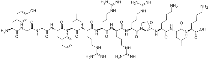 H-TYR-GLY-GLY-PHE-LEU-ARG-ARG-D-ARG-ARG-PRO-LYS-LEU-LYS-OH Struktur