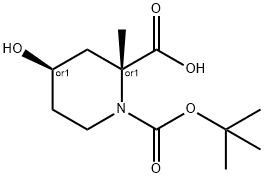 (2S,4S)-1-tert-butyl 2-methyl-4-hydroxypiperidine-1,2-dicarboxylate Struktur