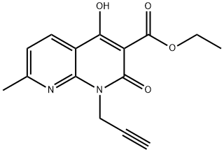 ethyl 4-hydroxy-7-methyl-2-oxo-1-(prop-2-ynyl)-1,2-dihydro-1,8-naphthyridine-3-carboxylate Struktur