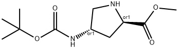 (2R,4S)-methyl 4-(tert-butoxycarbonyl)pyrrolidine-2-carboxylate Struktur