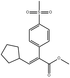 (2E)-2-(CYCLOPENTYLMETHYLENE)-4-(METHYLSULFONYL)BENZENEACETIC ACID METHYL ESTER Struktur