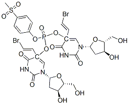 4-(methylsulfonyl)phenyl bis(5-(2-bromovinyl)-2'-deoxyuridin-5-yl)phosphate Struktur