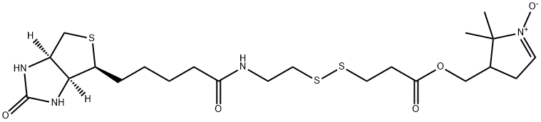 3-[[2-(BIOTINAMIDO)ETHYL]DITHIO]PROPIONIC ACID 4'-(HYDROXYMETHYL)DMPO ESTER Struktur