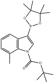 1-BOC-7-Methylindole-3-boronic acid, pinacol ester Struktur