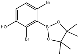 2,4-Dibromo-3-(4,4,5,5-tetramethyl-1,3,2-dioxaborolan-2-yl)phenol Struktur