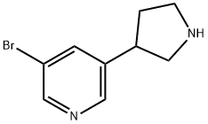 3-broMo-5-(pyrrolidin-3-yl)pyridine Struktur