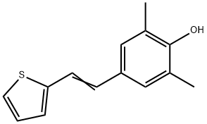 2,6-dimethyl-4-(2-(2-thienyl)ethenyl)phenol Struktur