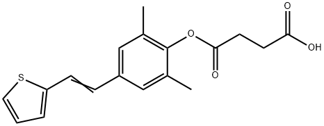 2,6-Dimethyl-4-(2-(2-thienyl)ethenyl)phenyl succinate Struktur