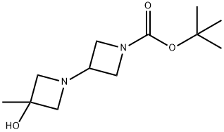 tert-Butyl 3-(3-hydroxy-3-methyl-azetidin-1-yl)azetidine-1-carboxylate Struktur