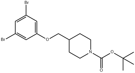 tert-Butyl 4-((3,5-dibromophenoxy)methyl)piperidine-1-carboxylate Struktur