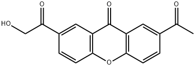 2-hydroxyacetyl-7-acetylxanthone Struktur