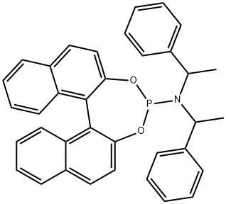 1,1'-Biphenyl-2,2'-diylbis((1S)-1-phenylethyl)phosphoramidite Struktur