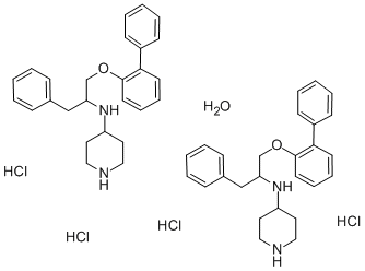 N-(1-Benzyl-4-piperidyl)-2-(2-biphenylyloxy)ethylamine dihydrochloride hemihydrate Struktur