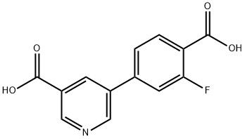 5-(4-Carboxy-3-fluorophenyl)nicotinic acid Struktur