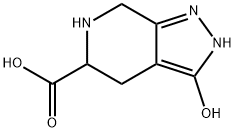 3-Hydroxy-4,5,6,7-tetrahydro-2H-pyrazolo[3,4-c]pyridin-5-carboxylic acid Struktur