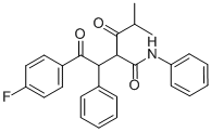 2-[2-(4-Fluorophenyl)-2-oxo-1-phenylethyl]-4-methyl-3-oxo-N-phenylpentanamide Struktur