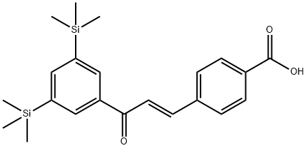 4-(3-(3,5-bis(trimethylsilyl)phenyl)-3-oxo-1-propenyl)benzoic acid Struktur