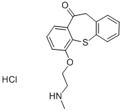 Dibenzo(b,f)thiepin-10(11H)-one, 6-(2-(methylamino)ethoxy)-, hydrochlo ride Struktur