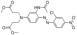 methyl N-[3-(acetylamino)-4-[(2-chloro-4-nitrophenyl)azo]phenyl]-N-(3-methoxy-3-oxopropyl)-beta-alaninate Struktur