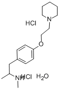 Benzeneethanamine, N,alpha-dimethyl-4-(2-(1-piperidinyl)ethoxy)-, dihy drochloride, hydrate (1:2:1) Struktur